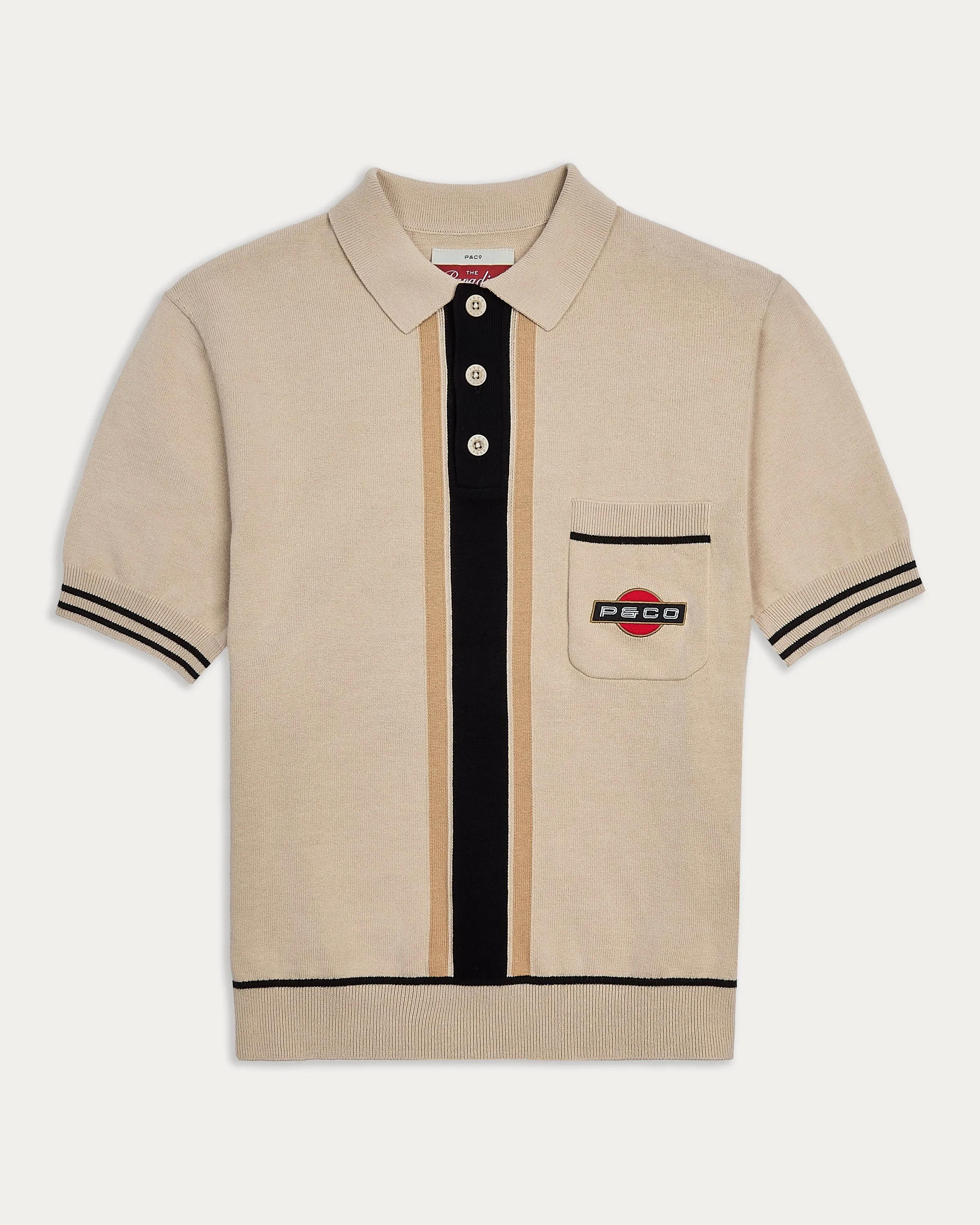 Racing Team Knitted Polo - Stone,Men Tops
