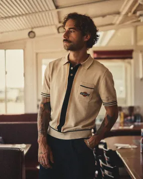 Racing Team Knitted Polo - Stone,Men Tops