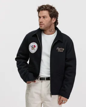 Racing Team Wool Sports Jacket - Navy,Men Tops