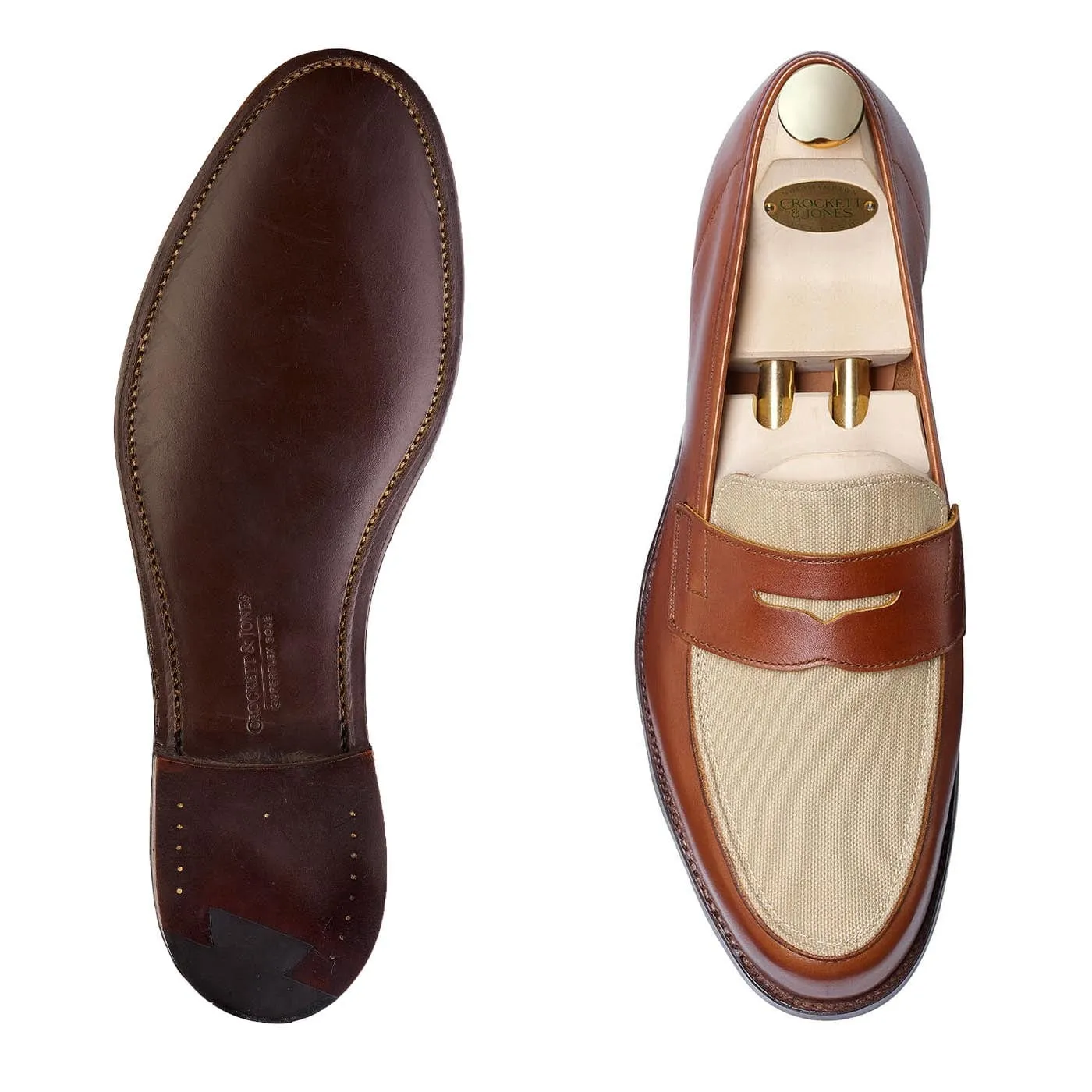 Richmond 2 Tan Burnished Calf & Stone Canvas,Men Footwear