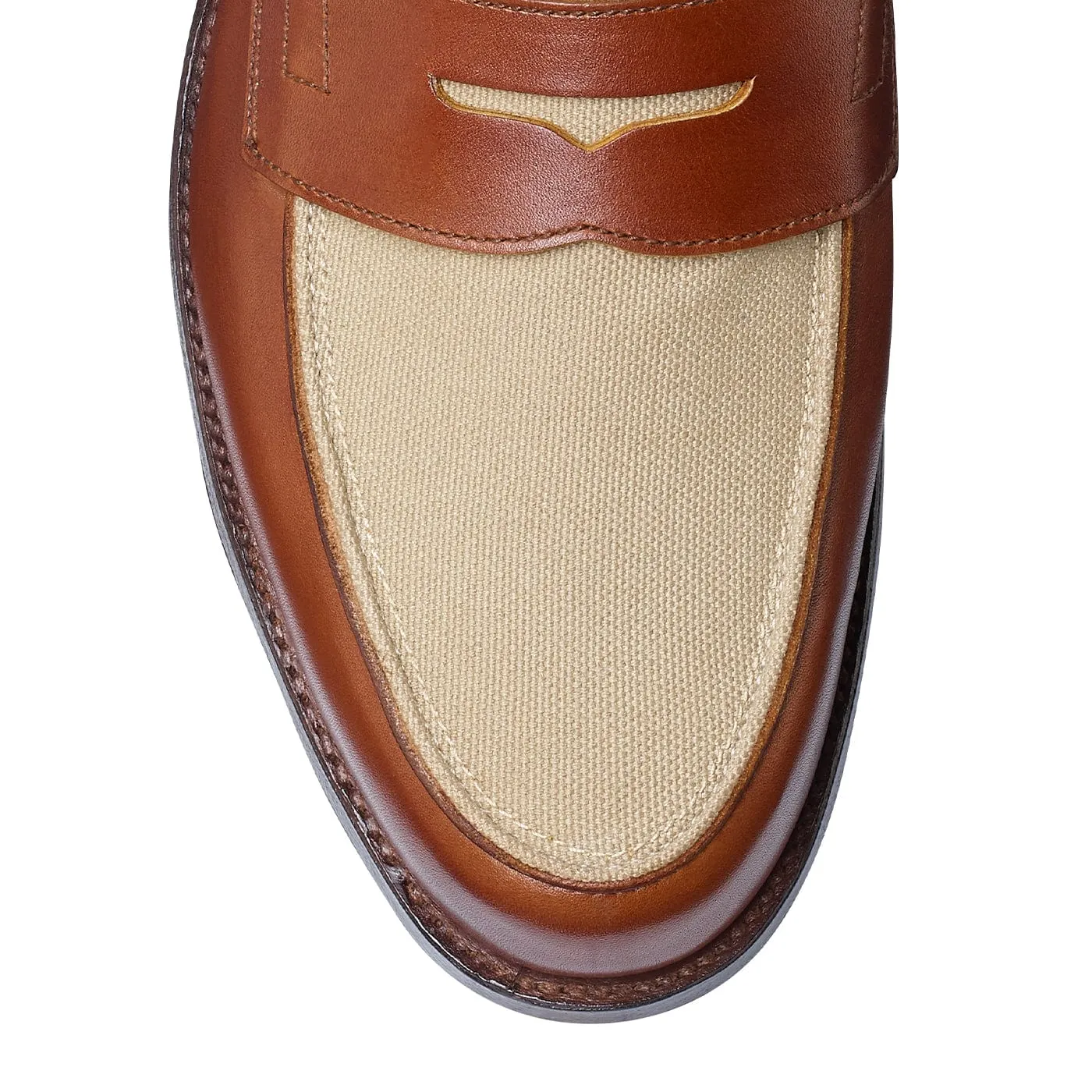 Richmond 2 Tan Burnished Calf & Stone Canvas,Men Footwear