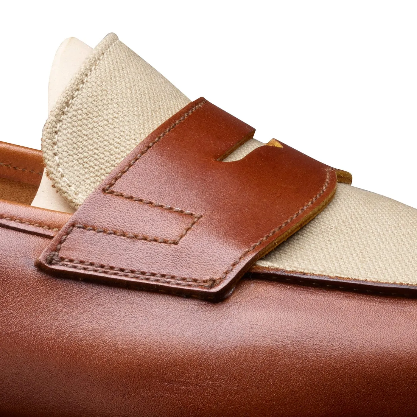 Richmond 2 Tan Burnished Calf & Stone Canvas,Men Footwear