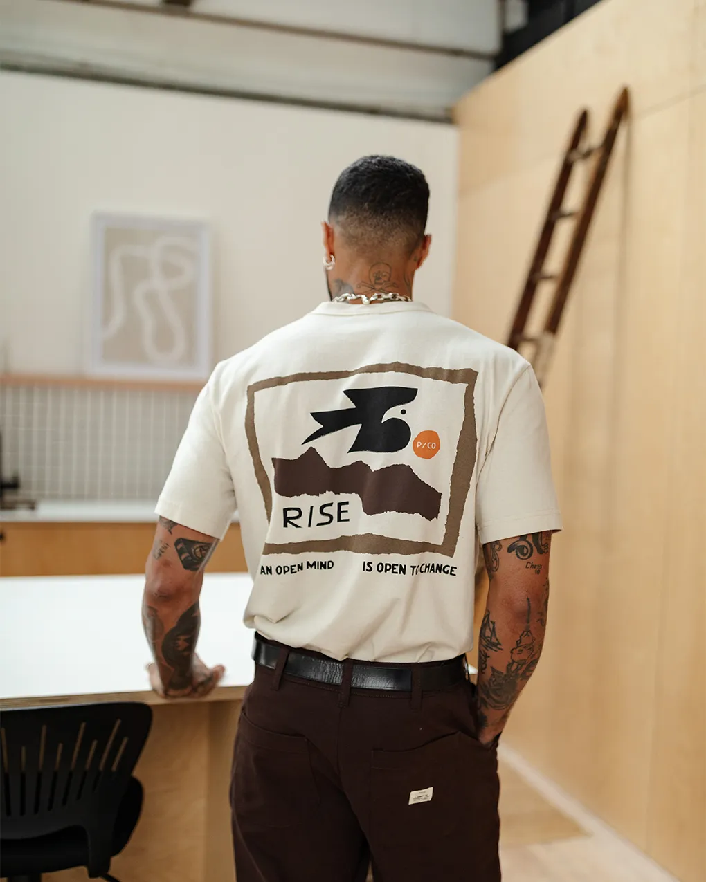 Rise T-Shirt - Bone,Men Tops