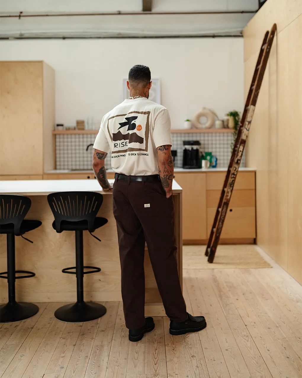 Rise T-Shirt - Bone,Men Tops