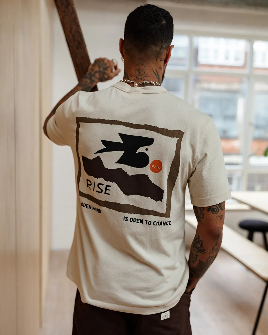 Rise T-Shirt - Bone,Men Tops
