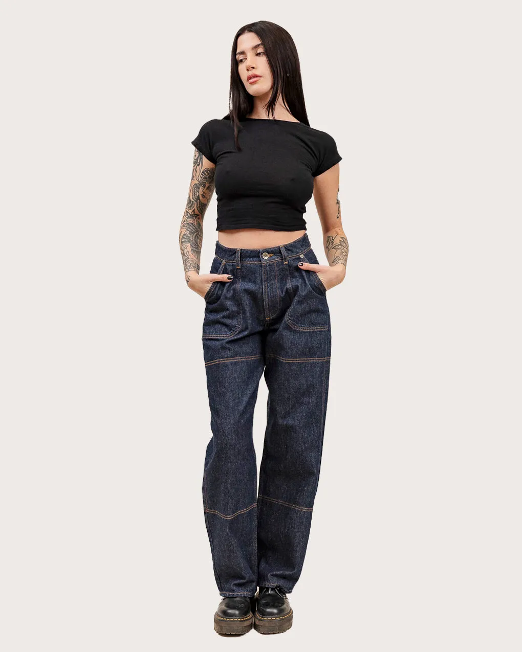 Rosa High Waisted Jean - Indigo Denim,Women Tops