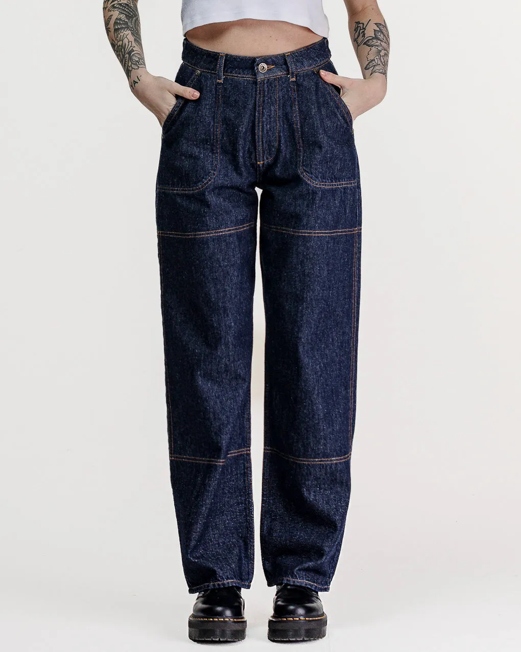 Rosa High Waisted Jean - Indigo Denim,Women Tops