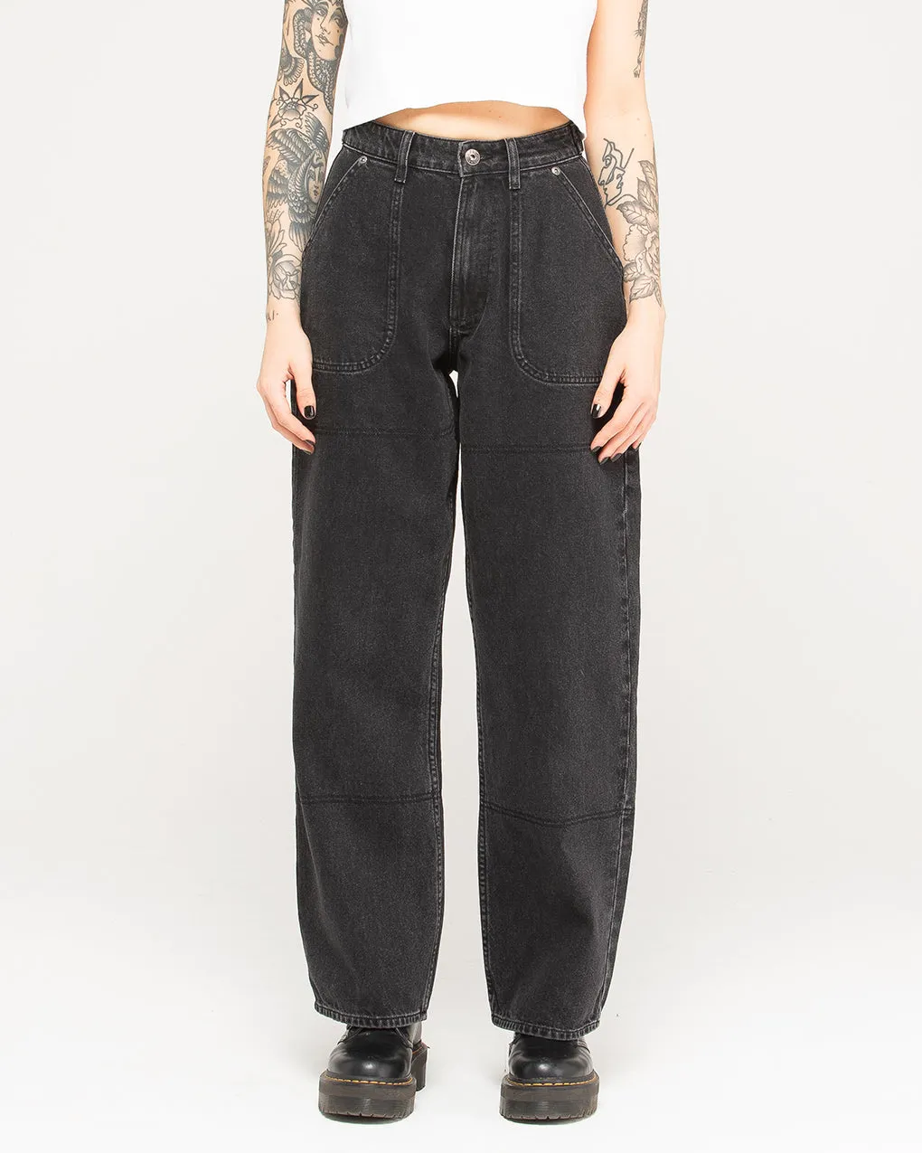 Rosa High Waisted Jean - Washed Black,Women Tops
