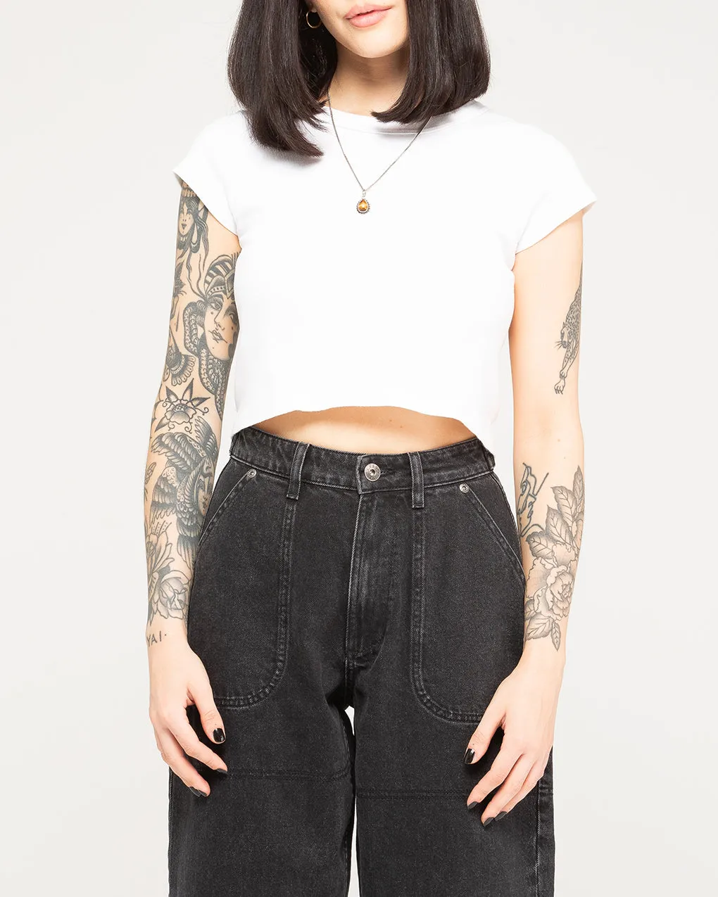 Rosa High Waisted Jean - Washed Black,Women Tops