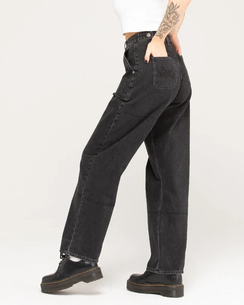 Rosa High Waisted Jean - Washed Black,Women Tops