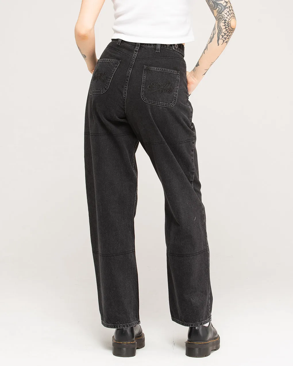 Rosa High Waisted Jean - Washed Black,Women Tops