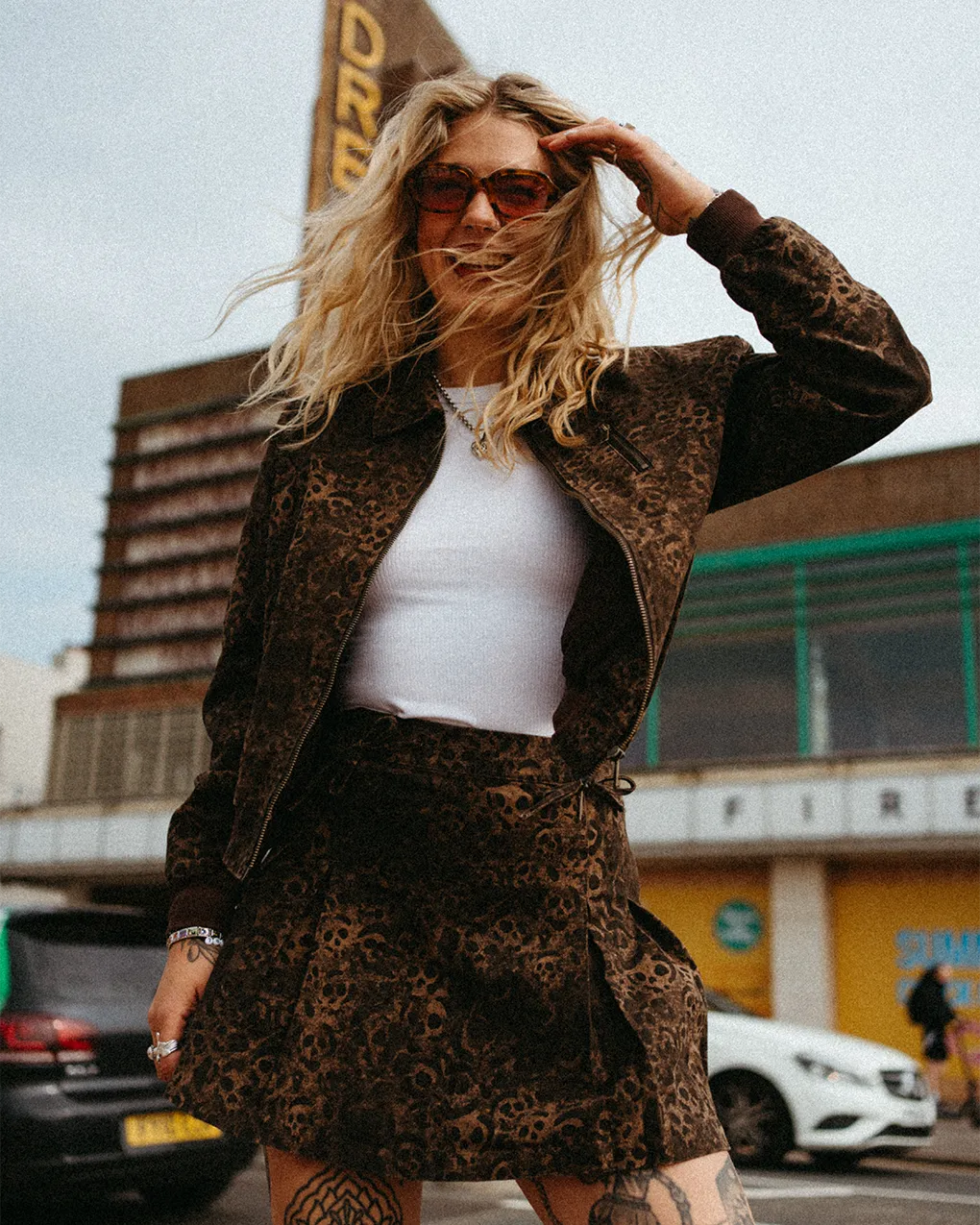 Rosette Turner Jacket - Leopard Print,Women Tops