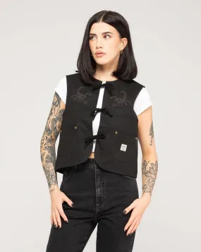 Scorpio Nomad Waxed Vest - Black,Women Tops