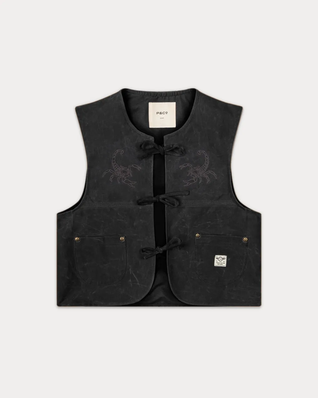 Scorpio Nomad Waxed Vest - Black,Women Tops