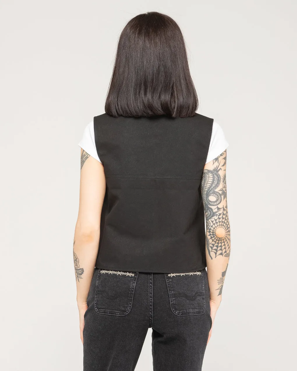 Scorpio Nomad Waxed Vest - Black,Women Tops