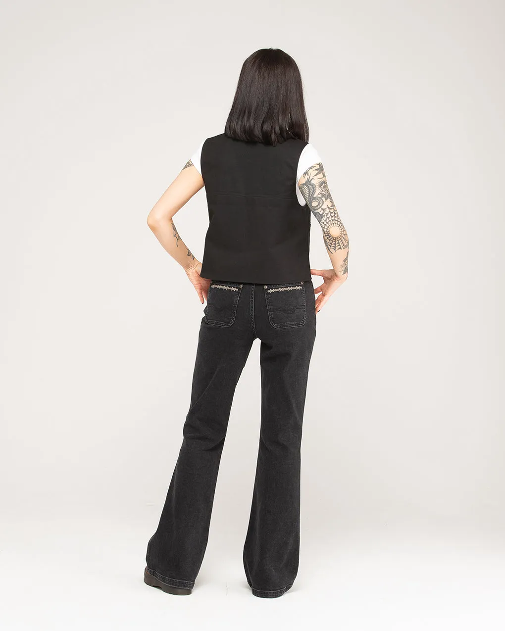 Scorpio Nomad Waxed Vest - Black,Women Tops