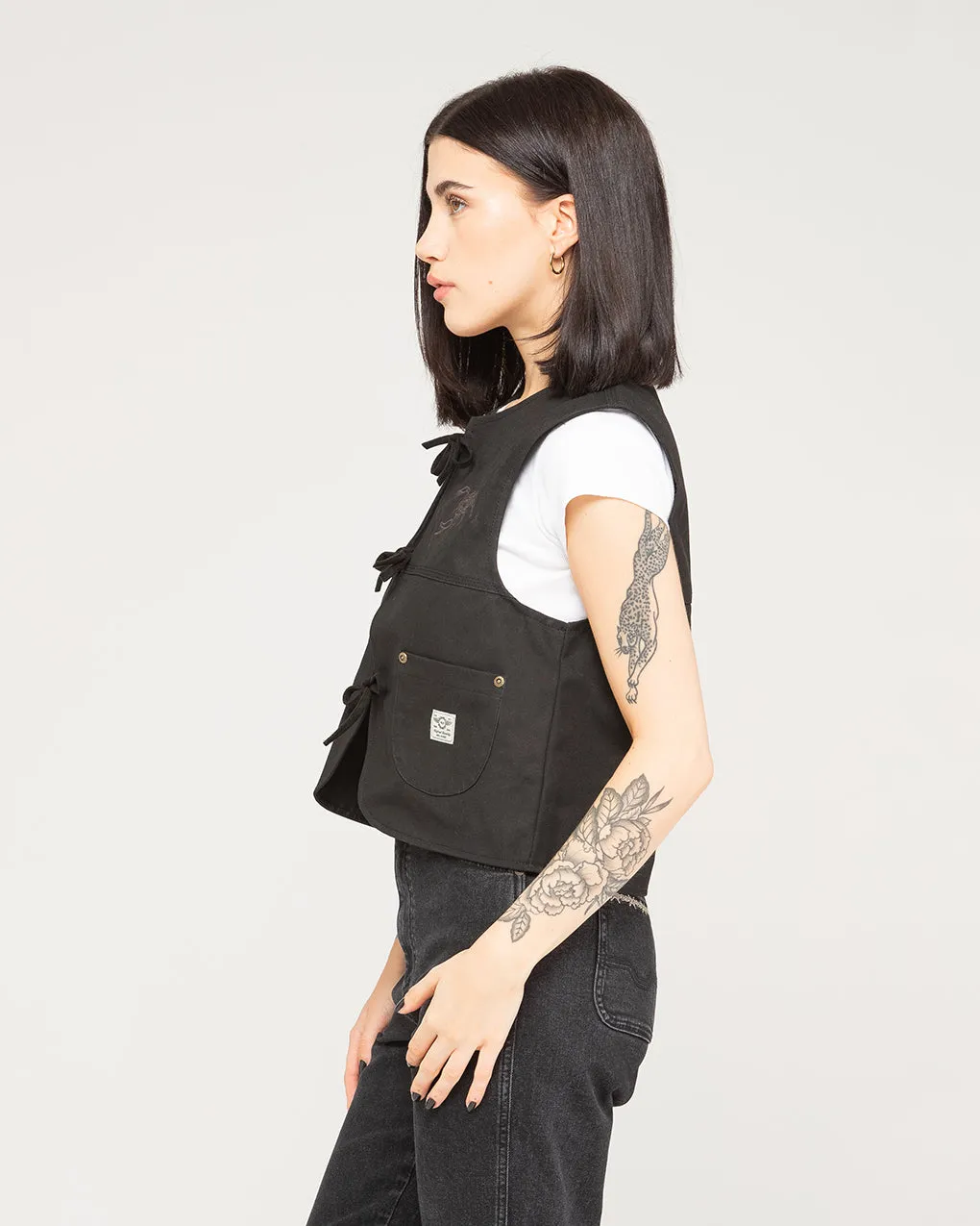 Scorpio Nomad Waxed Vest - Black,Women Tops