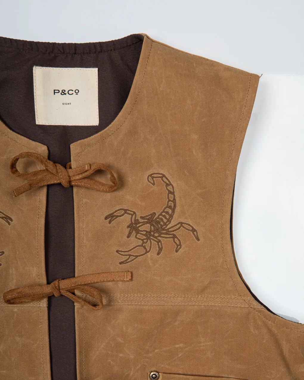 Scorpio Nomad Waxed Vest - Tan,Women Tops