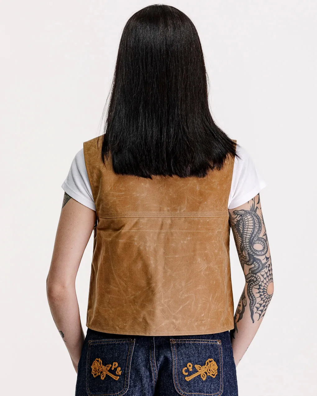 Scorpio Nomad Waxed Vest - Tan,Women Tops