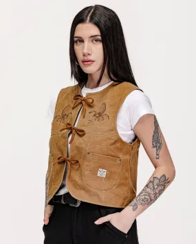 Scorpio Nomad Waxed Vest - Tan,Women Tops