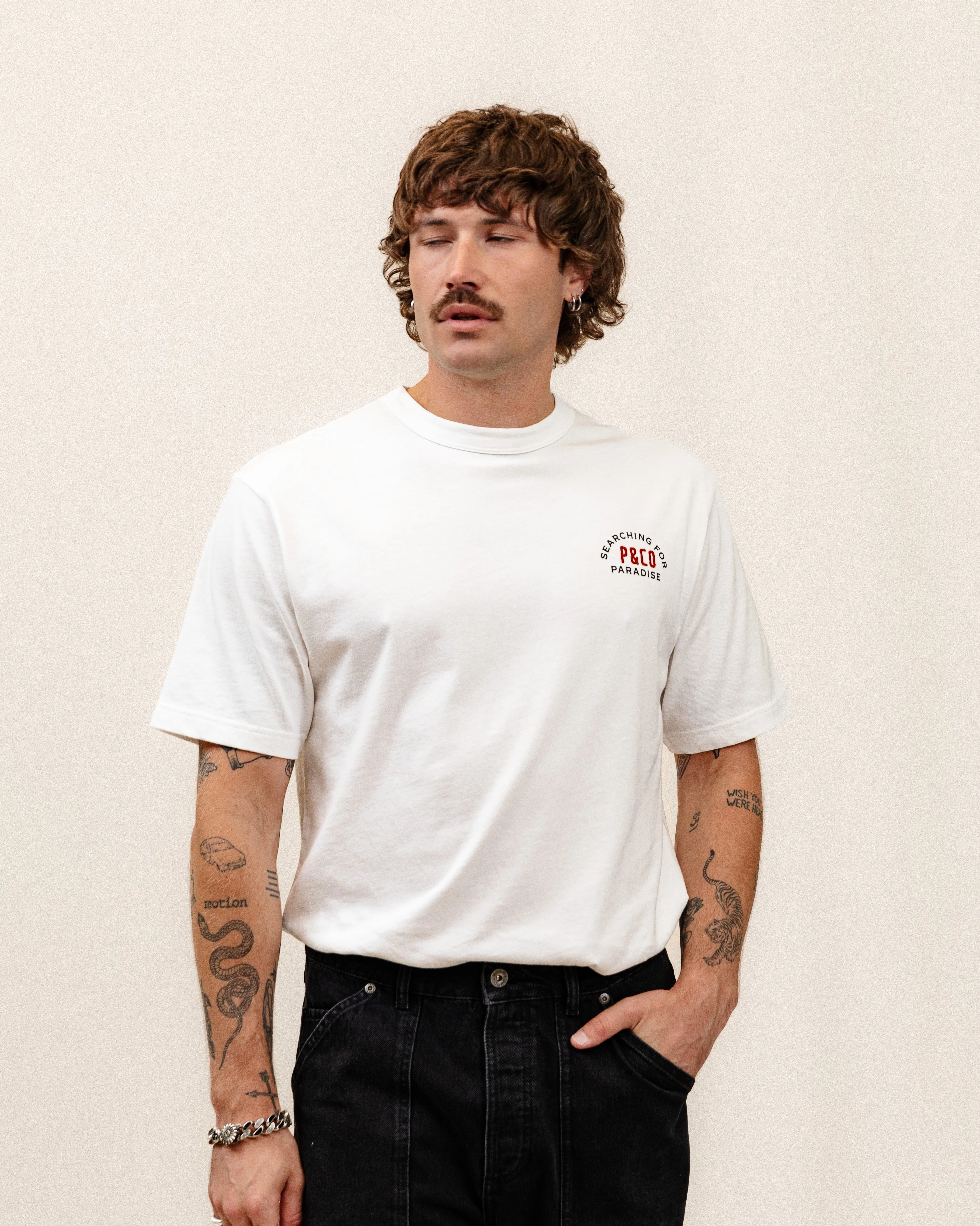 Searching For Paradise T-Shirt - Off White,Men Tops