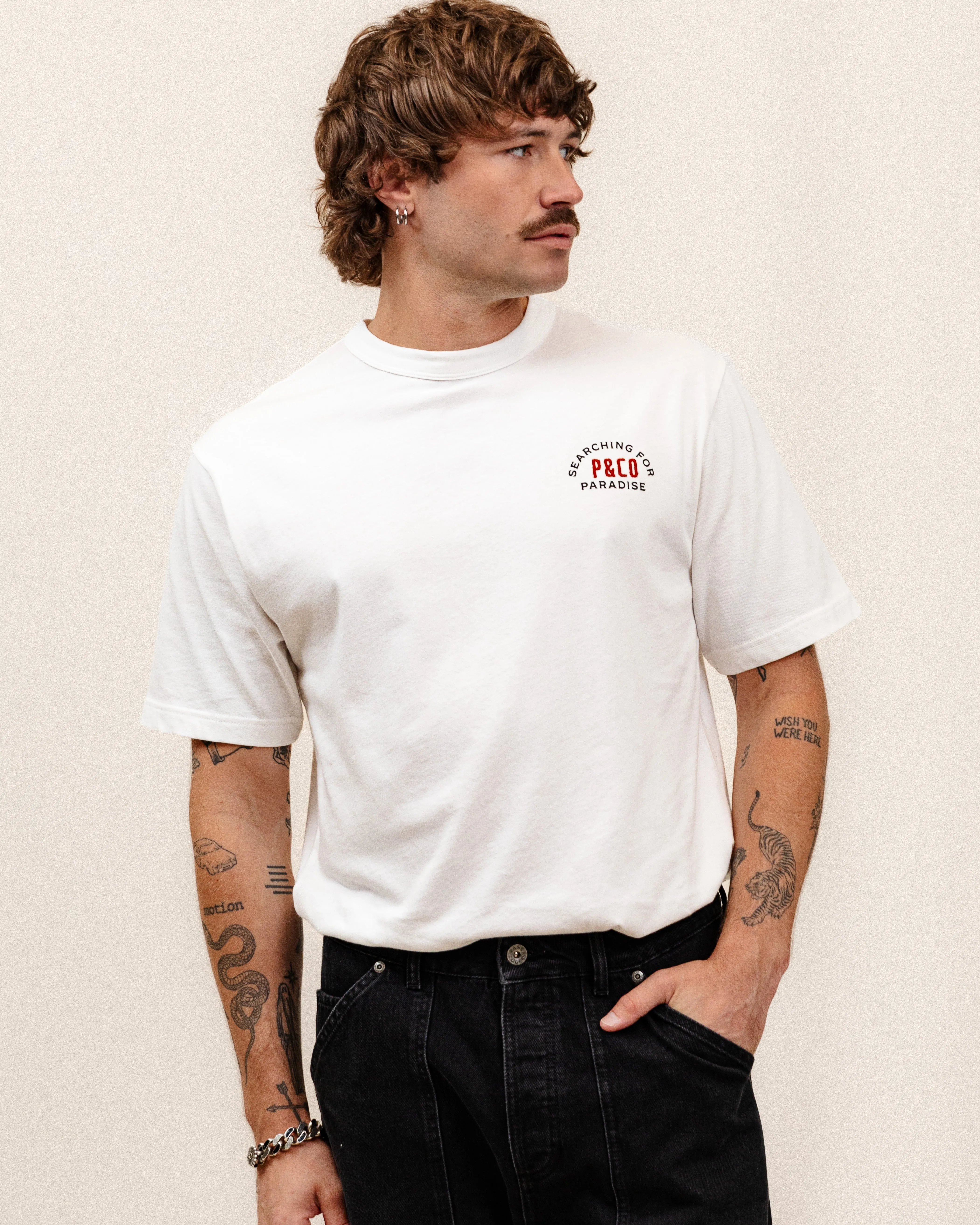 Searching For Paradise T-Shirt - Off White,Men Tops