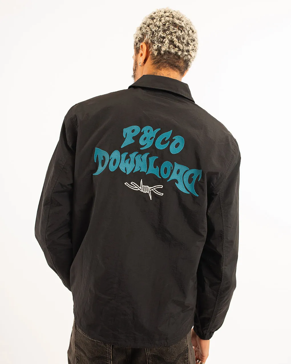 Serpent Download Coach Jacket - Washed Black,Men Tops