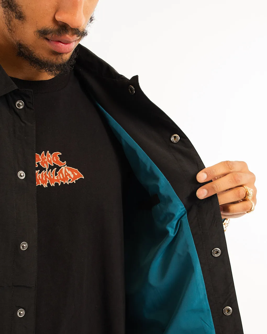 Serpent Download Coach Jacket - Washed Black,Men Tops