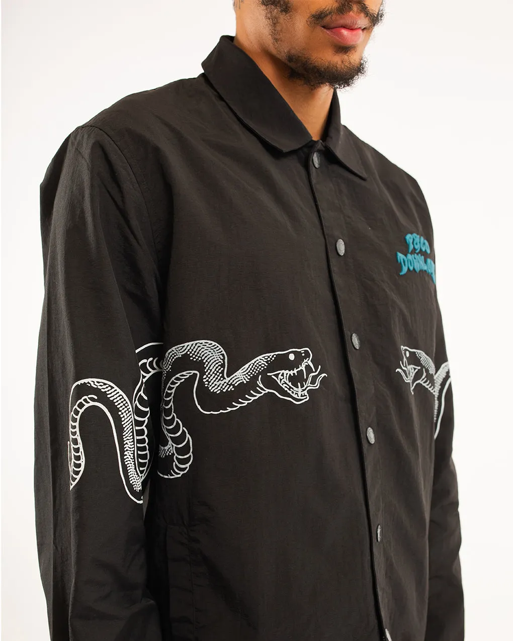 Serpent Download Coach Jacket - Washed Black,Men Tops