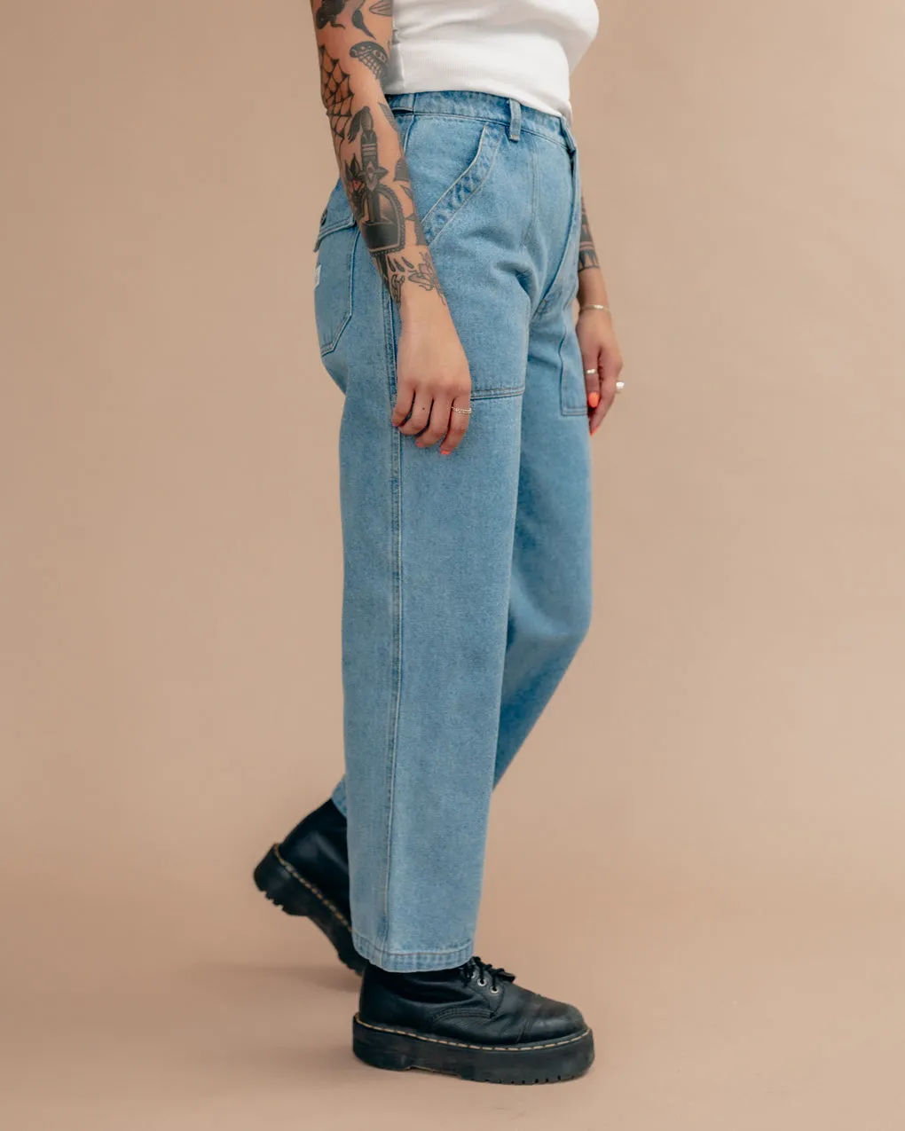 Service Fatigue Pants - Denim,Women Tops