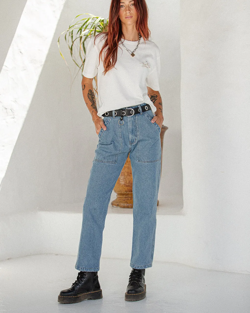 Service Fatigue Pants - Denim,Women Tops