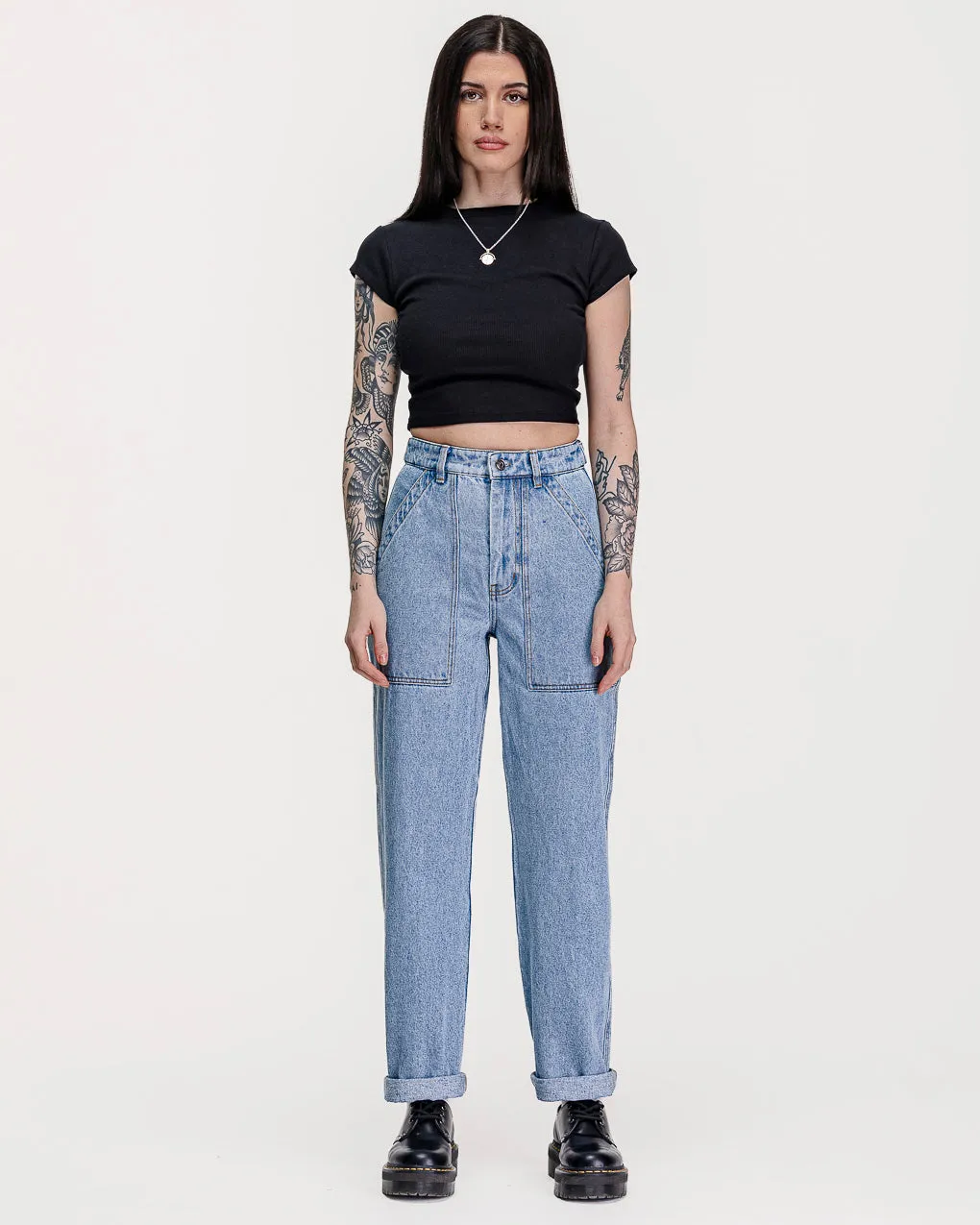 Service Fatigue Pants - Denim,Women Tops