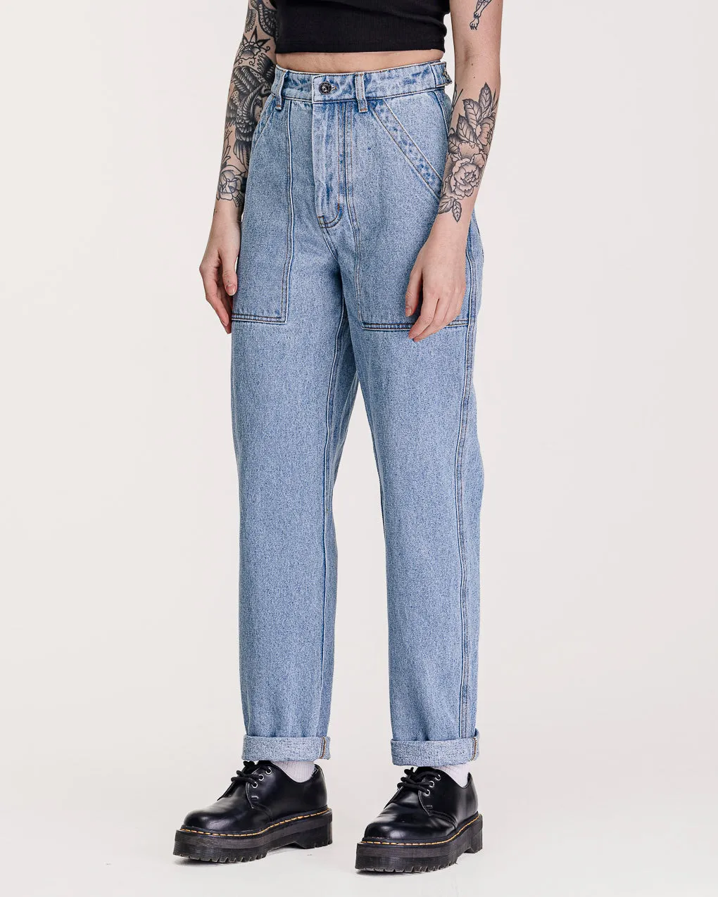 Service Fatigue Pants - Denim,Women Tops