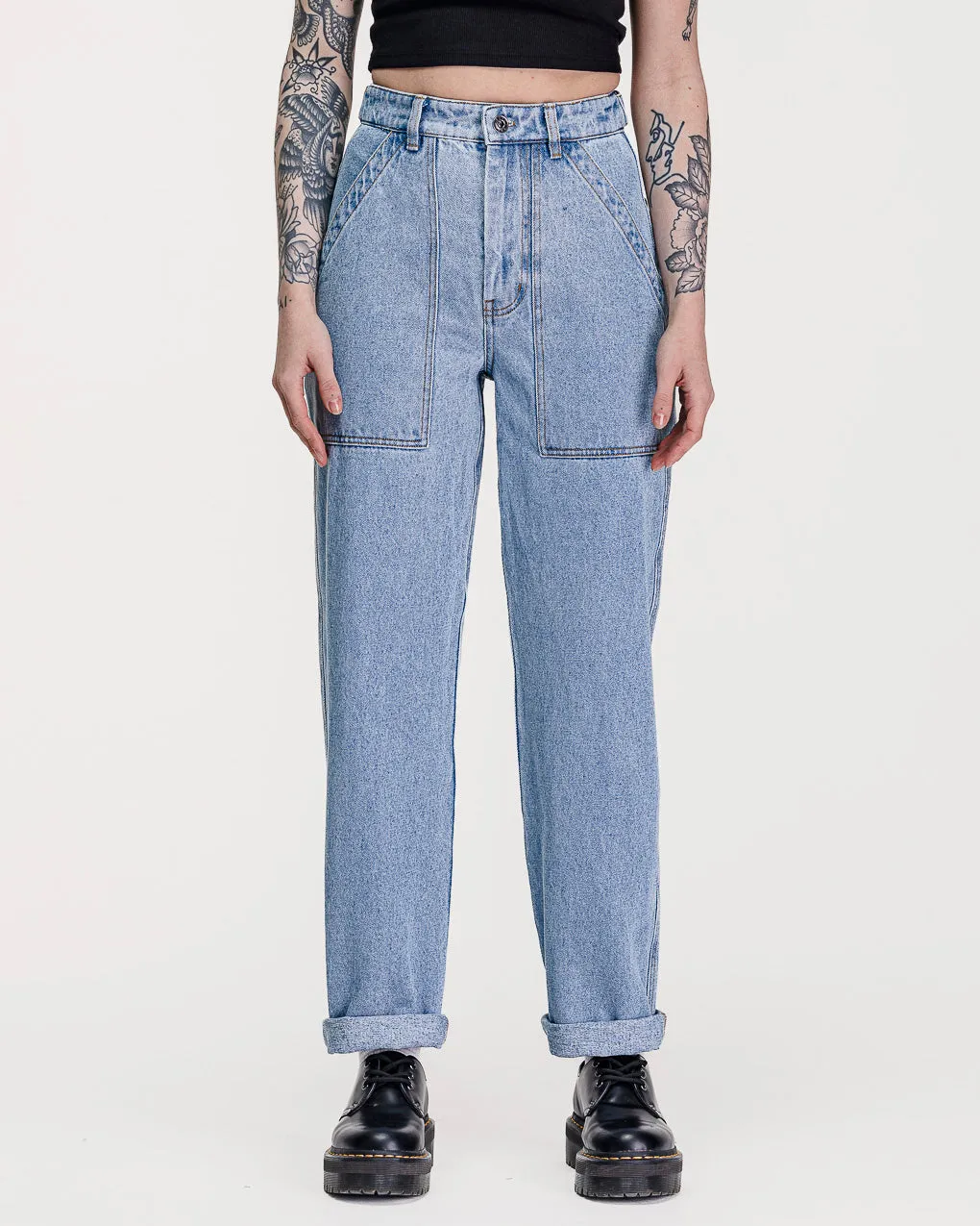 Service Fatigue Pants - Denim,Women Tops