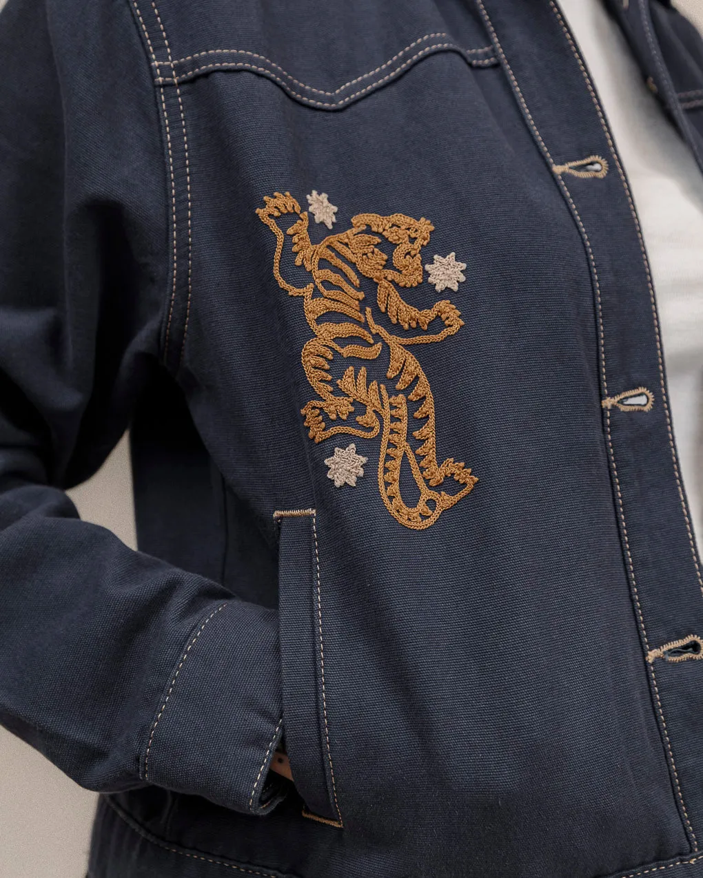 Shangri La Shop Jacket - Navy,Women Tops