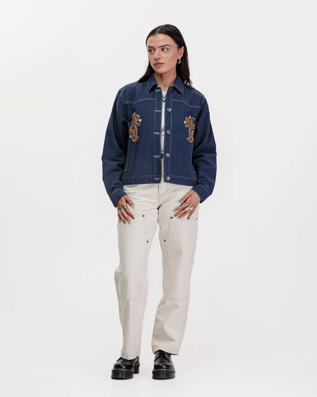 Shangri La Shop Jacket - Navy,Women Tops