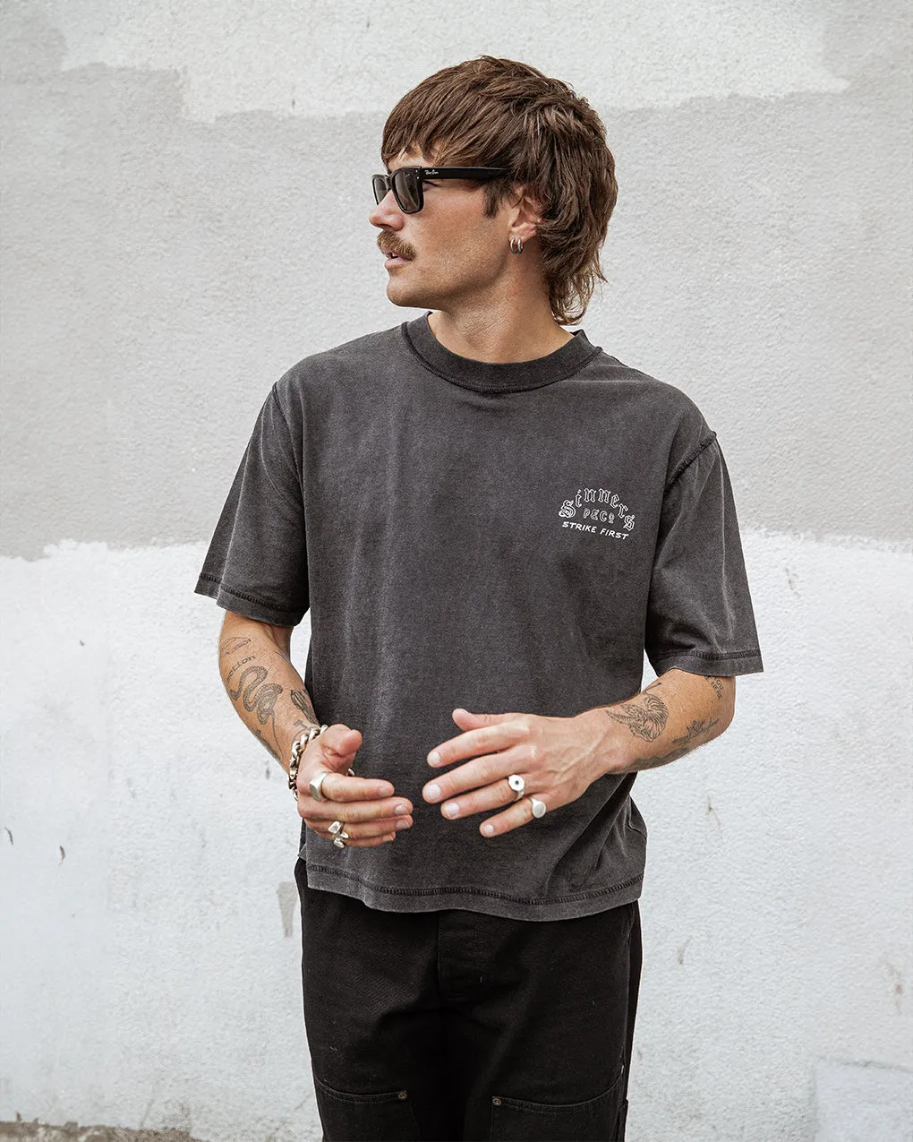 Sinners Boxy T-Shirt - Acid Wash,Men Tops