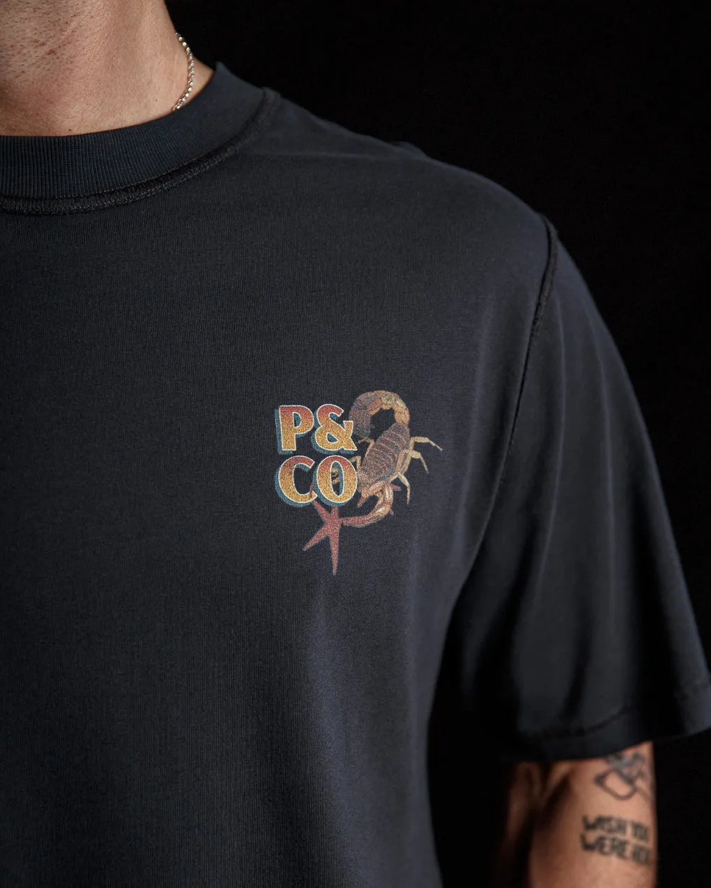 Sinners Club Boxy T-Shirt?- Heavy Washed Back,Men Tops