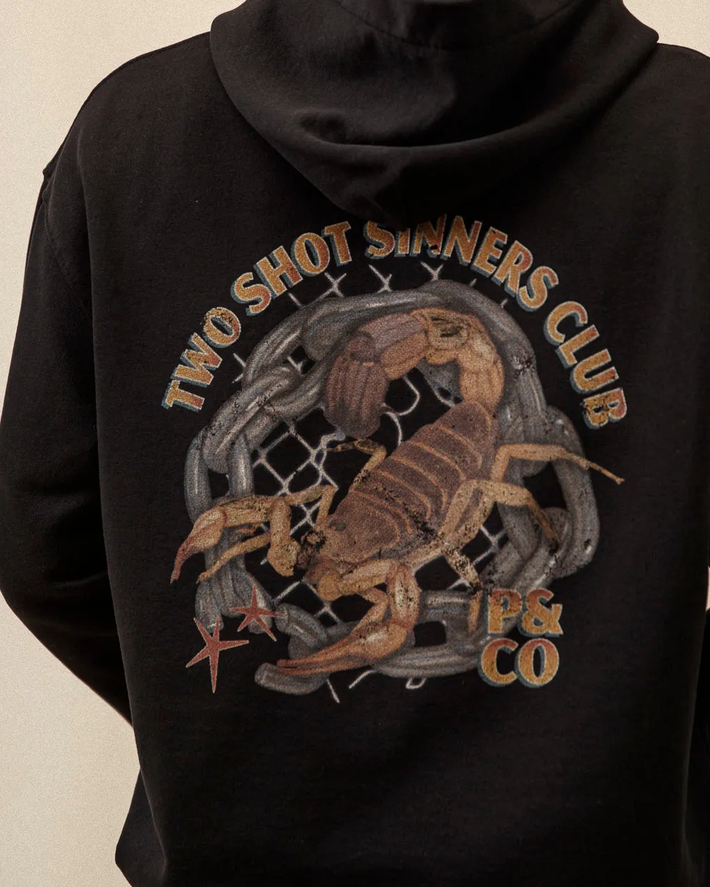 Sinners Club Hoodie - Washed Black,Men Tops