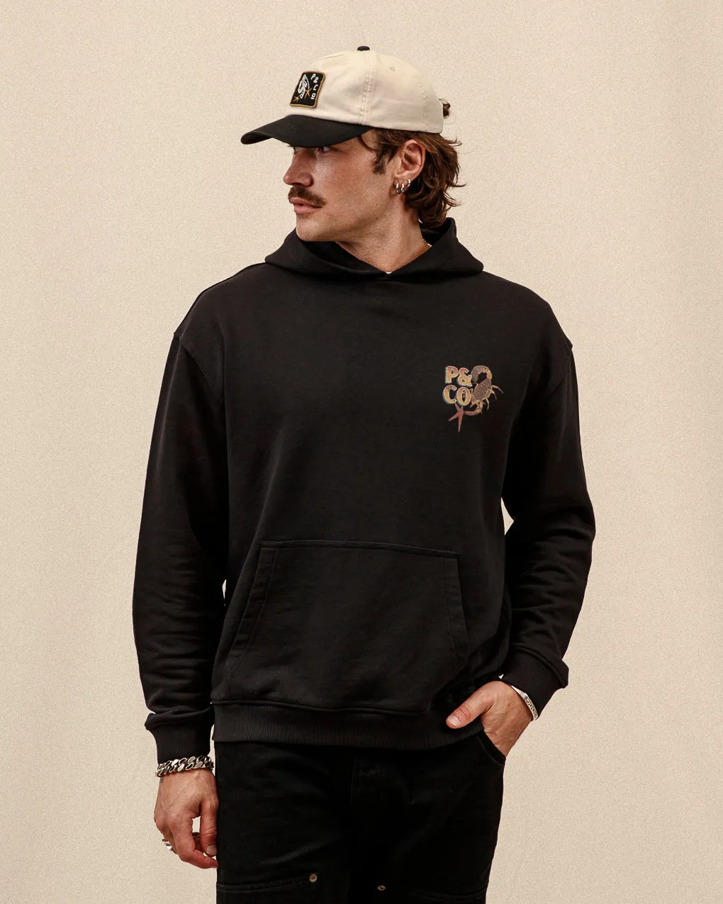 Sinners Club Hoodie - Washed Black,Men Tops