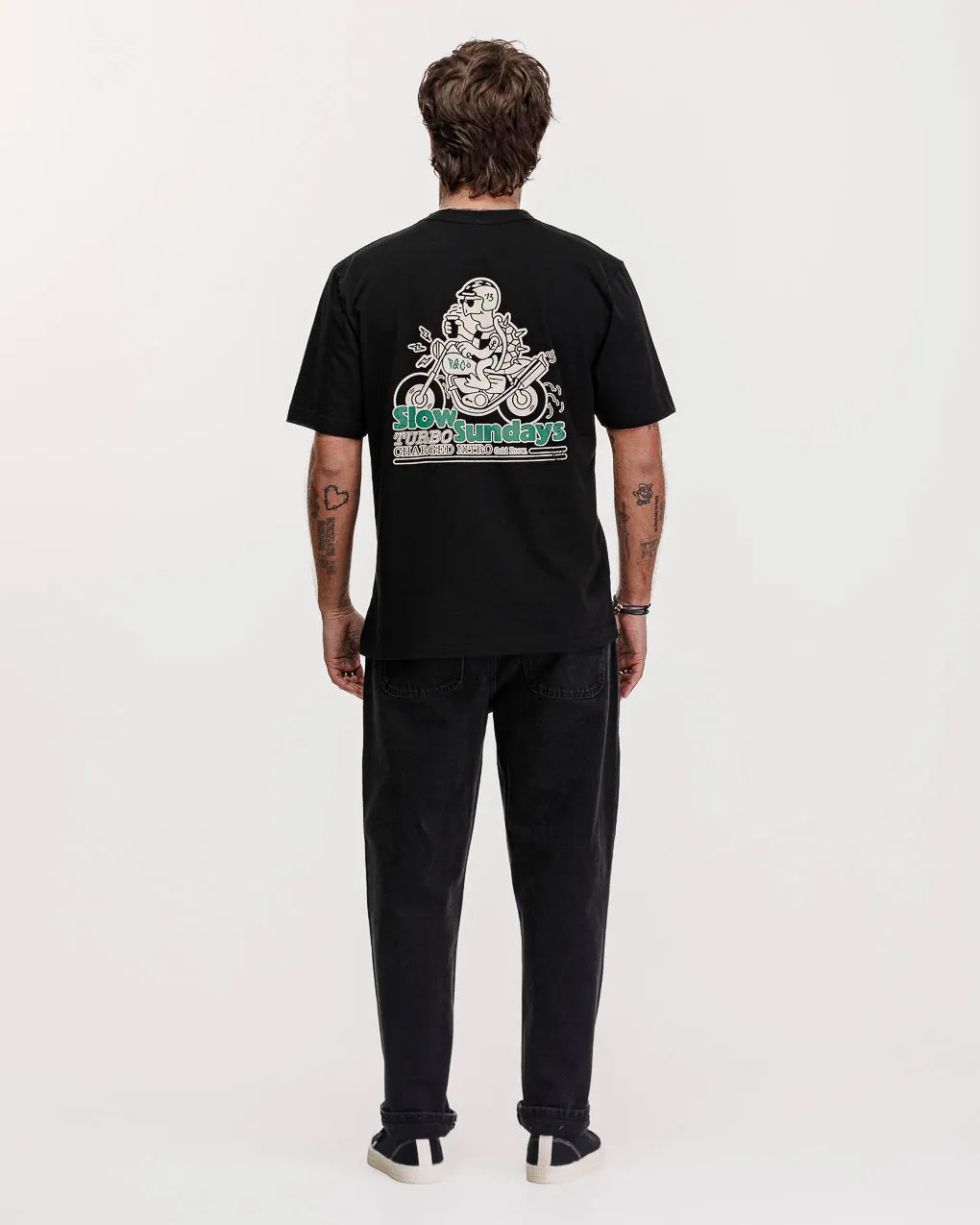 Slow Sundays Nitro T-Shirt - Washed Black,Men Tops