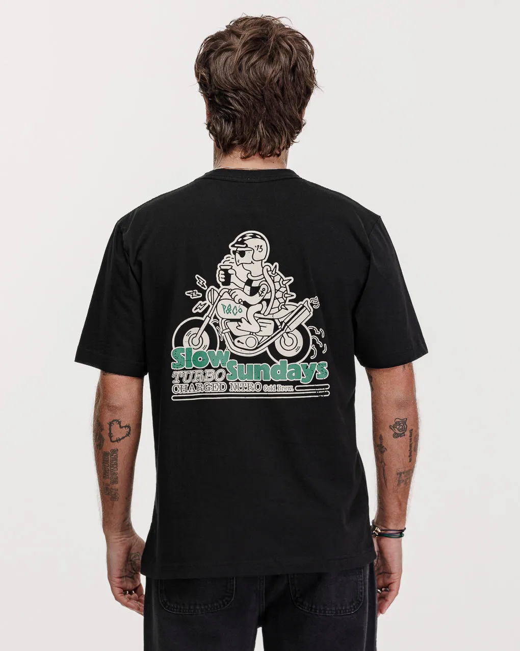 Slow Sundays Nitro T-Shirt - Washed Black,Men Tops