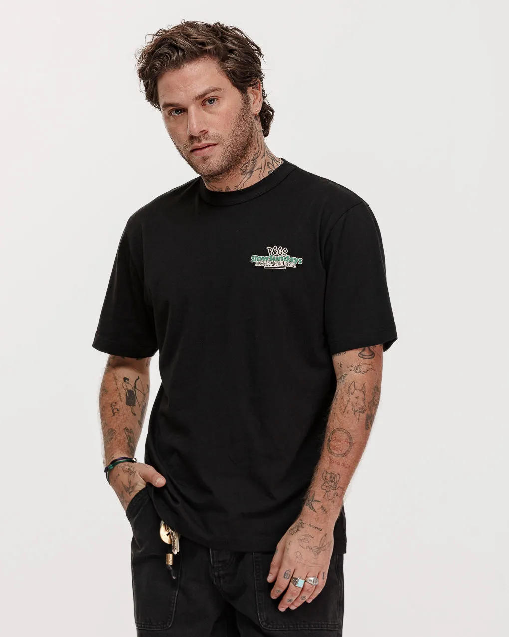 Slow Sundays Nitro T-Shirt - Washed Black,Men Tops