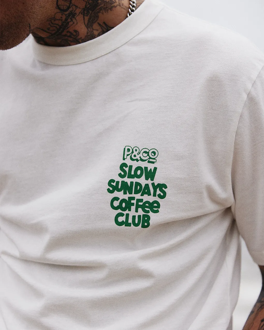 Slow Sundays T-Shirt - Off White,Men Tops