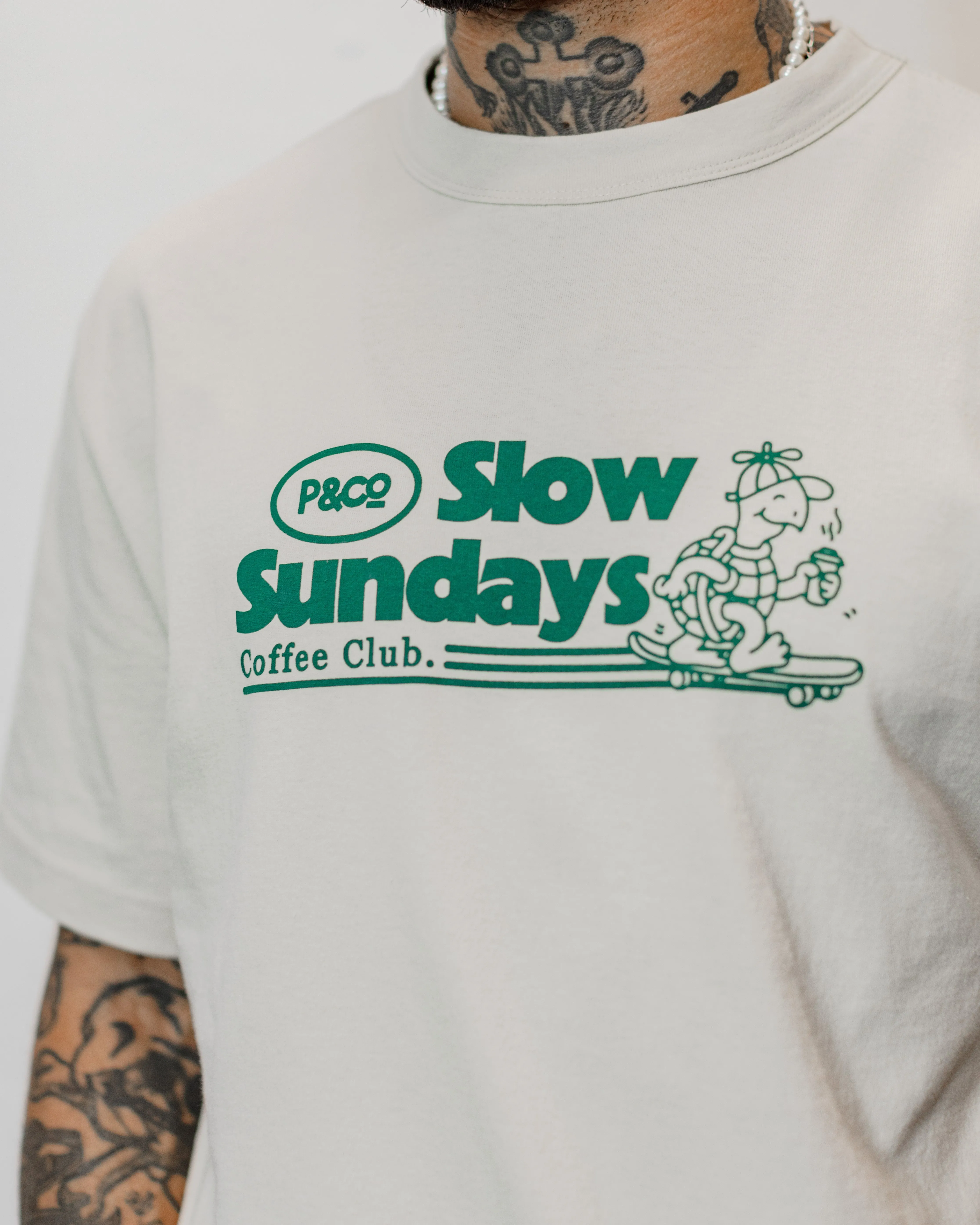 Slow Sundays Vol. 2 T-Shirt - Bone,Men Tops