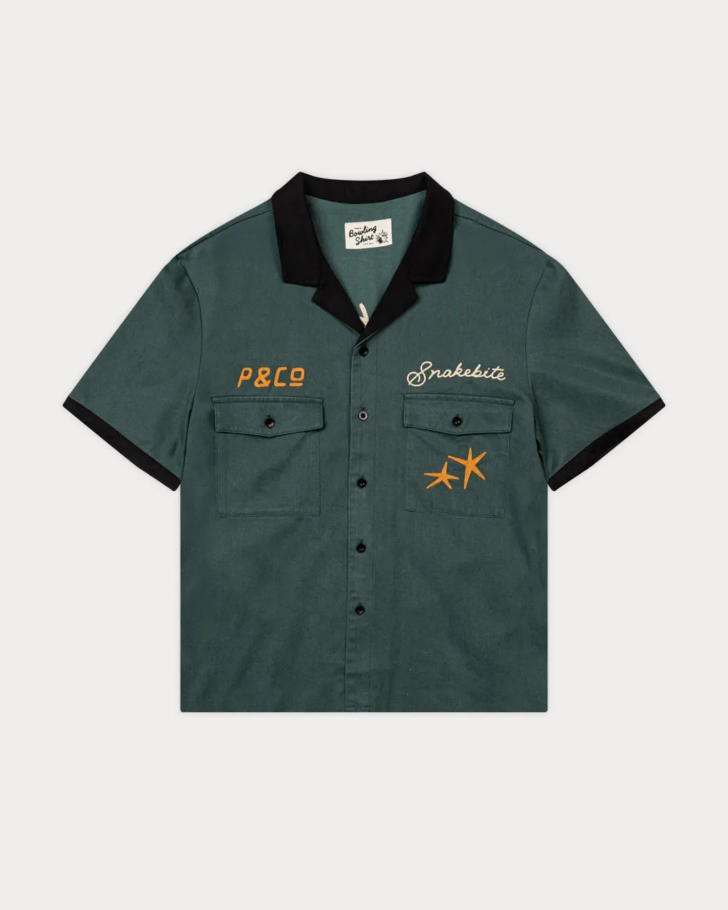 Snakebite Sally's Bowling Shirt - Petrol Green,Men Tops