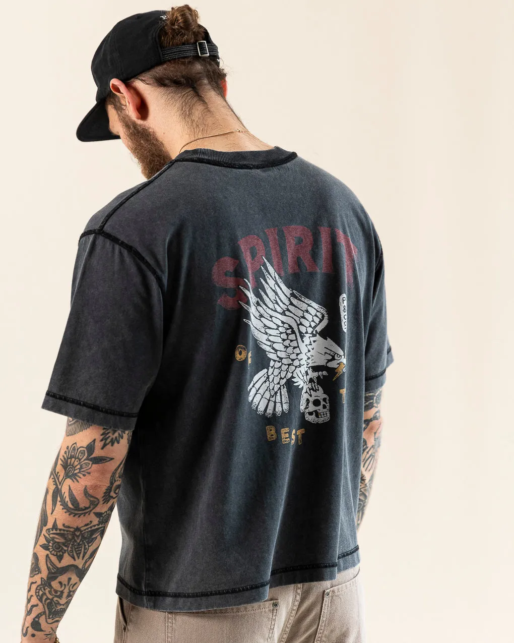 Spirit Boxy T-shirt - Acid Wash,Men Tops