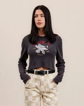 Spirit Waffle Henley - Acid Wash,Women Tops