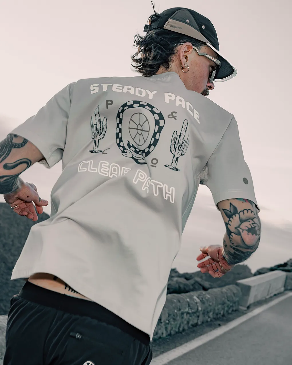 Steady Pace Trail T-Shirt?- Bone,Men Tops