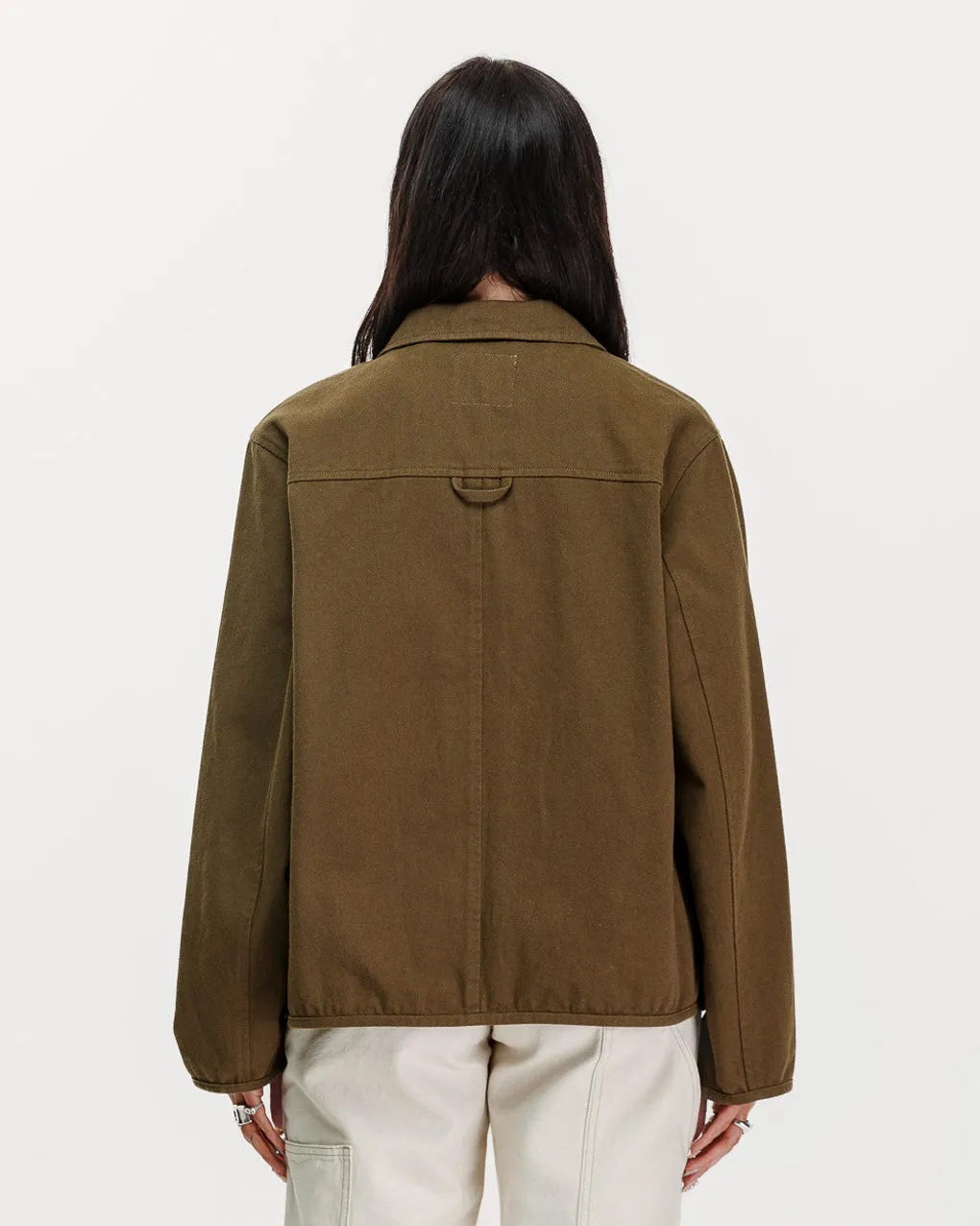 Sunset Work Overshirt - Olive,Women Tops